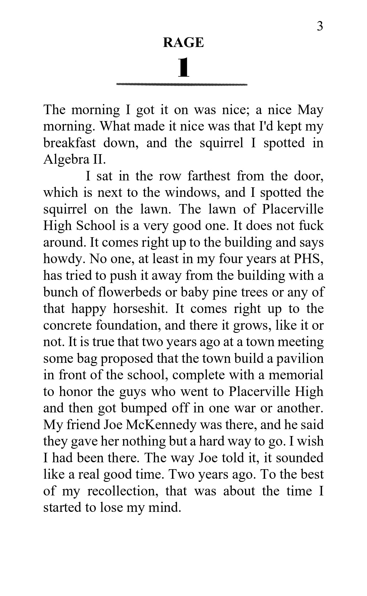 RAGE by Stephen King(Richard Bachman) 1st 1977