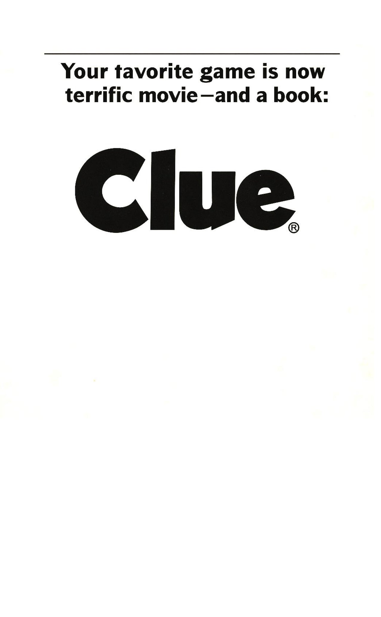 Clue by Michael McDowell Fawcett 1986 movie tie-in novelization
