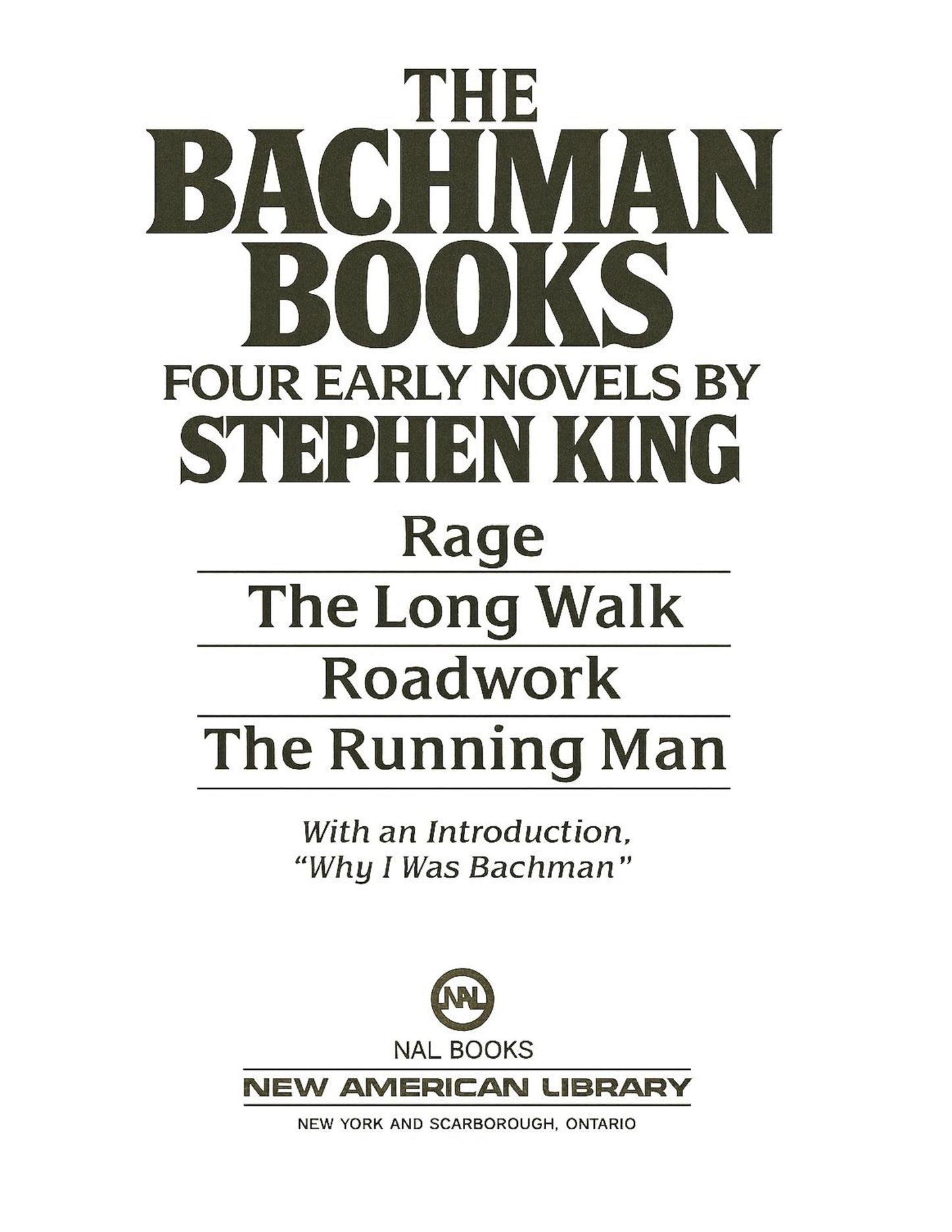 the BACHMAN books by stephen king Four Early Novels 1986