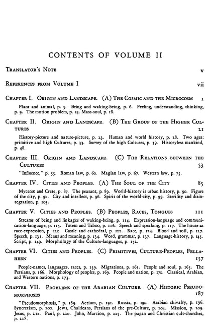 The Decline of the West by Oswald Spengler volume 1 and 2