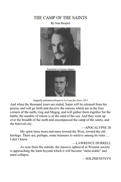 The Camp of the Saints by Jean Raspail Critical  book 2025